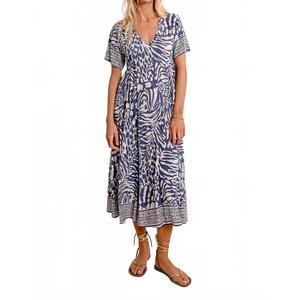 Molly Bracken Blue and White Midi Dress NWT